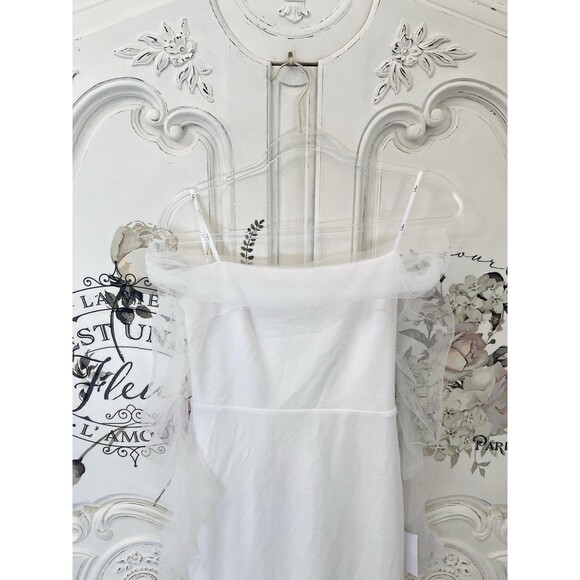 Lulus Beautifully Beloved Dress Women's M White Off the Shoulder Wedding NWT - Picture 6 of 13